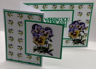 Love Pansies Handmade Greeting card