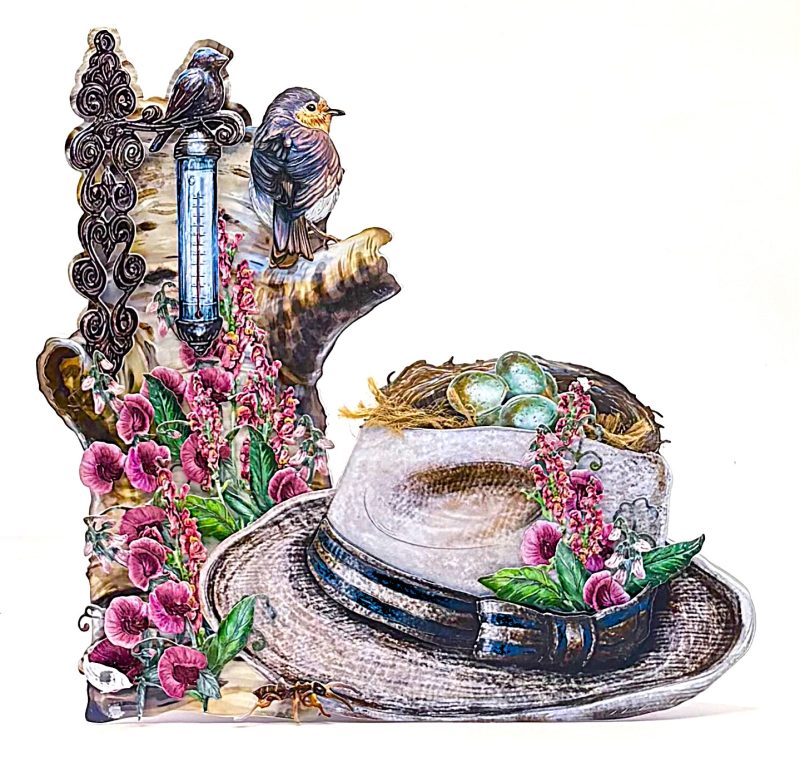 Flowery Hat Handmade Greeting card