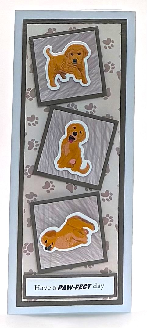 Framed Puppies Handmade Greeting card