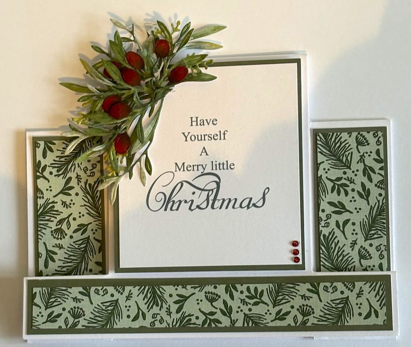 Christmas leaves Handmade Christmas card