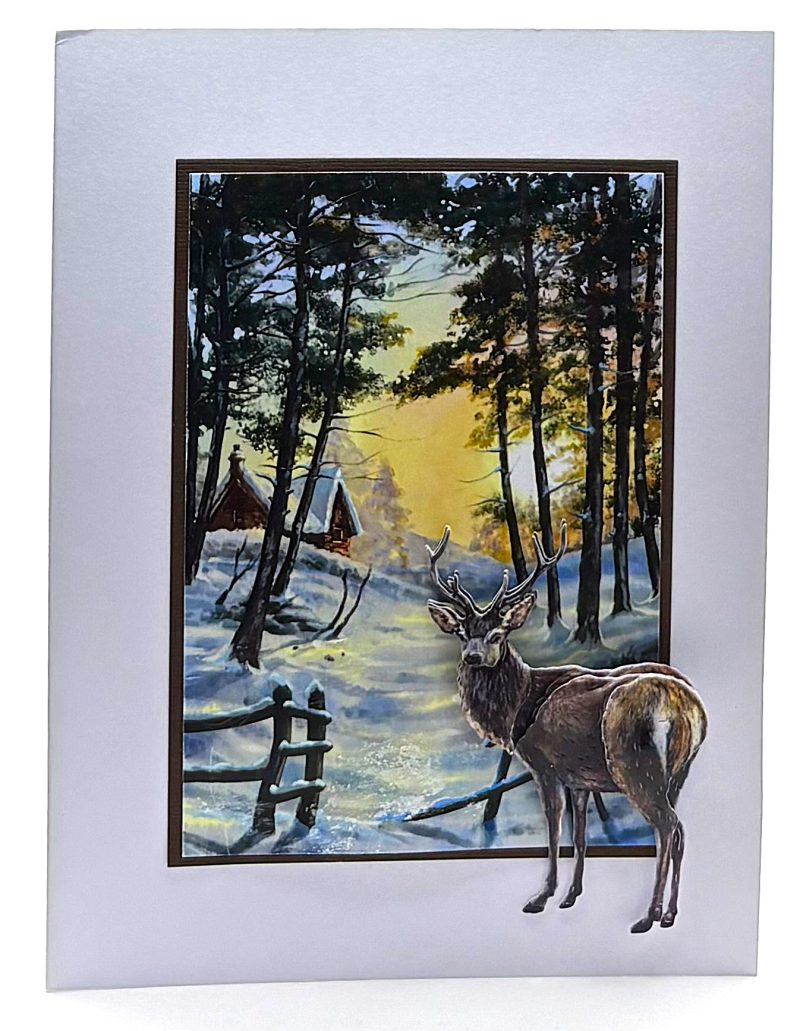 Stag Handmade Christmas card