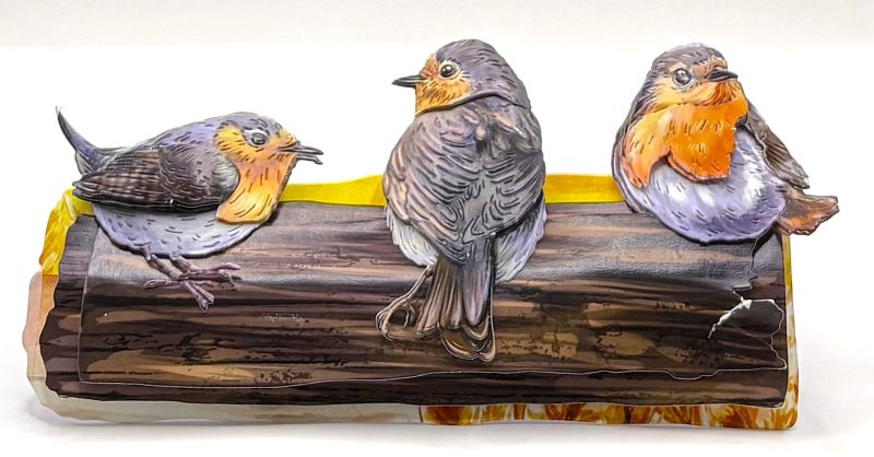 Three Robins Handmade Greeting card